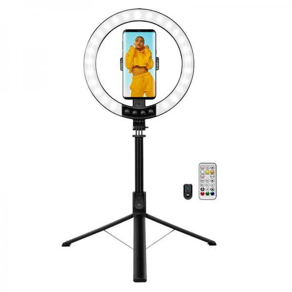 Logilink Luce LED 26RGB Anello ø25cm con Treppiede Estensibile Selfie Stick - Immagine 1