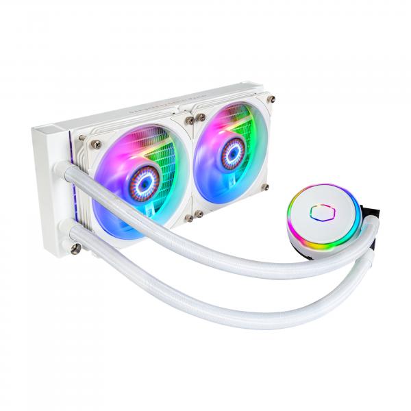 COOLER MASTER DISSIPATORE MASTERLIQUID PL240 FLUX WHITE EDITION ARGB LIQUID COOLER DISSIPATORE - immagine prodotto