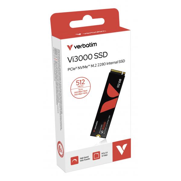 VERBATIM SSD INTERNO VI3000 512GB M.2 PCI-E R/W 3300/3300 GEN 3X4 - immagine prodotto