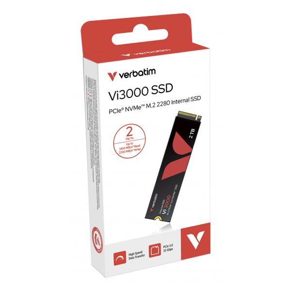 VERBATIM SSD INTERNO VI3000 2TB M.2 PCI-E R/W 3300/3300 GEN 3X4 - immagine prodotto