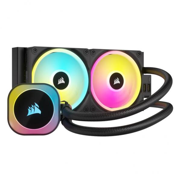 CORSAIR DISSIPATORE ICUE LINK H100I RGB AIO, 240MM RADIATOR, LIQUID CPU COOLER - immagine prodotto