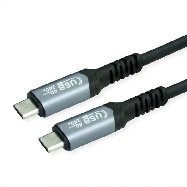Cavo Usb 4 C-c 1mt M/m Bk 240w 7680x4320 @60hz Pd 48v/5a 40gbps