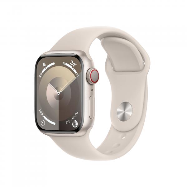Apple Watch Serie 9 Cell 41mm Aluminium StarLight Sport Band StarLight S/M MRHN3QL/A 195949021527