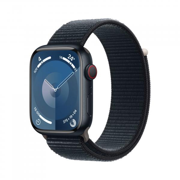 Apple Watch Serie 9 Cell 45mm Aluminium MidNight Sport Light MidNight MRMF3QL/A 195949024504