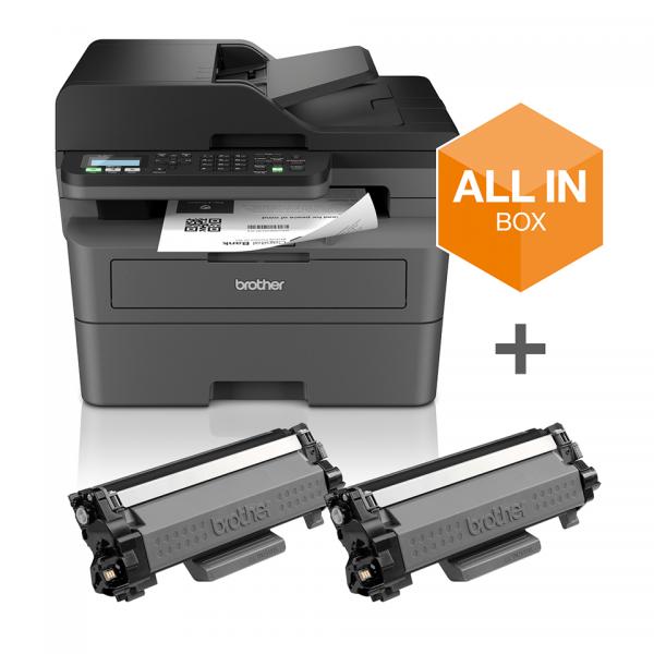 Brother MFC-L2827DWXL BUNDLE M.FUNZIONE 4IN1 LASER WIFI/USB/LAN F/R 32PPM ADF +2TONER BUNDLE 4977766831444