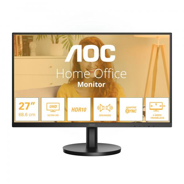 AOC MONITOR 27 LED IPS 16:9 4K UHD 4MS 350 CDM, DP/HDMI, MULTIMEDIALE - immagine prodotto