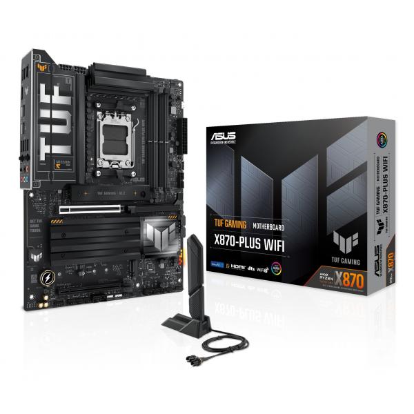 ASUS MB AMD X870E,TUF GAMING X870-PLUS WIFI,AM5,X870,USB4,WIFI7,AURA,MB - immagine prodotto