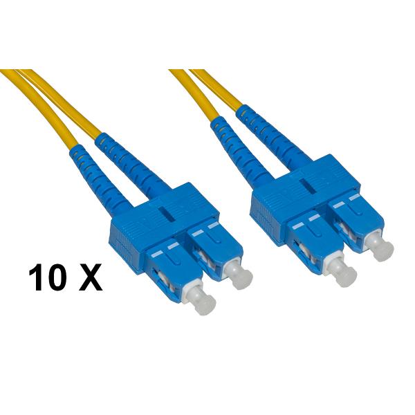 Cavo Fibra Ottica 5mt Sc/sc 10*pz Monomodale Duplex Os2 9/125 Lsoh