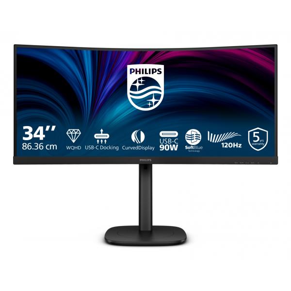 PHILIPS MONITOR CURVO 34 LED VA WQHD 21:9 4MS 300 CDM, REG ALTEZZA, DP/HDMI, MULTIMEDIALE - immagine prodotto