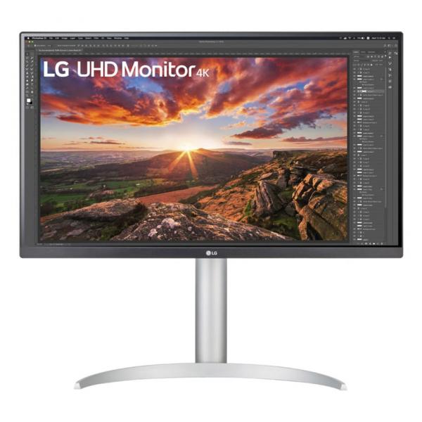 LG MONITOR 27 LED IPS 4K UHD 16:9 5MS 300 CDM, PIVOT, DP/HDMI, MULTIMEDIALE, BIANCO - immagine prodotto