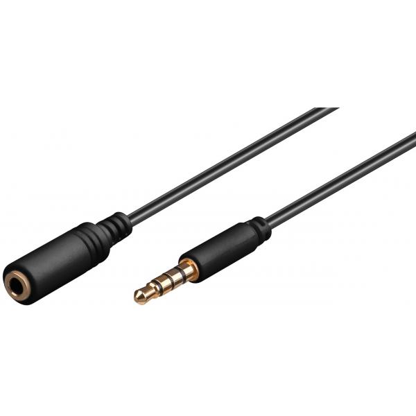 Goobay Oro Cavo Di Prolunga Per Cuffie E Audio Aux, 4 Pin 3,5 Mm Slim, Cu (0.50 M, Cavo Aux), Cavo Audio - Immagine 2
