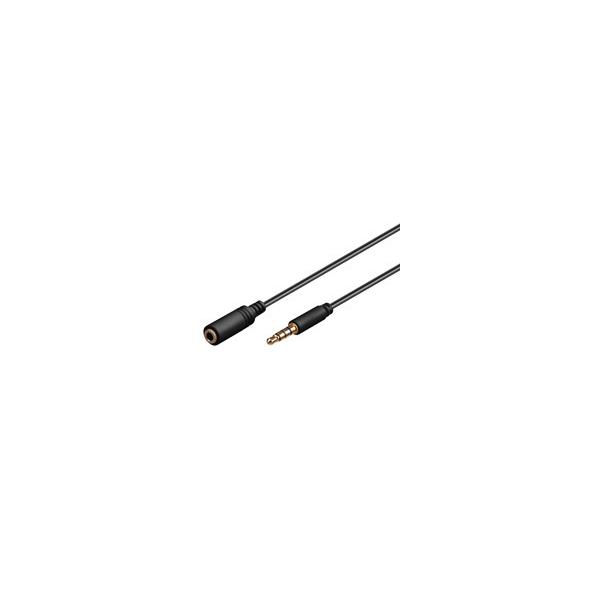 Goobay Cavo Prolunga Stereo 3.5 mm M/F 4Pin 3 m Nero