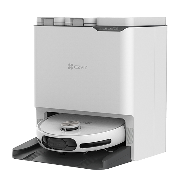 Ezviz rs20 max robot aspirapolvere lavapavimenti con stazione base autopulente anti grovigli telecamera e navigazione lds bianco