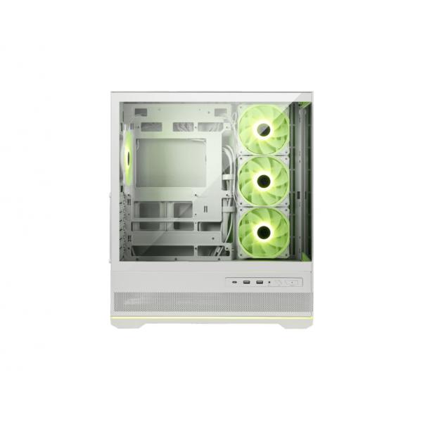 MSI CASE BIANCO, 2 USB, 1 TYPE-C, 3X120MM ARGB REVERSE BLADE FAN, 1X120MM ARGB FAN, ARGB+PWM CONTROL - immagine prodotto