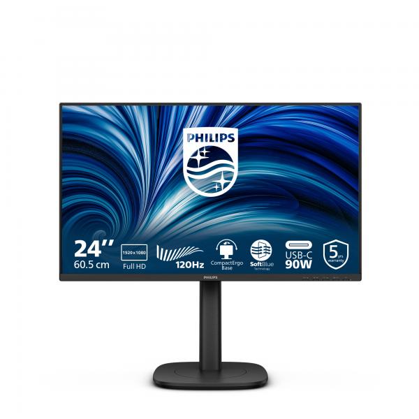 PHILIPS MONITOR 23,8 LED IPS FHD 16:9 4MS 300 CDM, PIVOT, USB-C DOCK, DP/HDMI - immagine prodotto