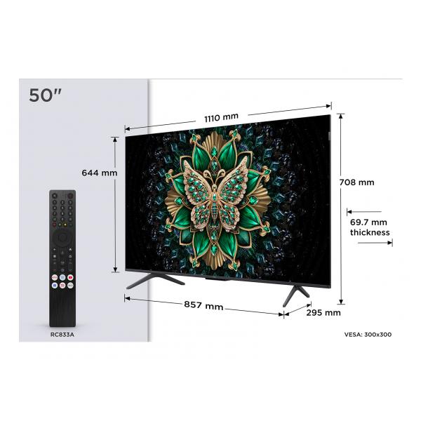 Tcl 50C6K TVC LED 50 MINILED QD GOOGLE TV 144 Hz 30W DOLBY ATMOS LATIVU' 4K 5901292528744