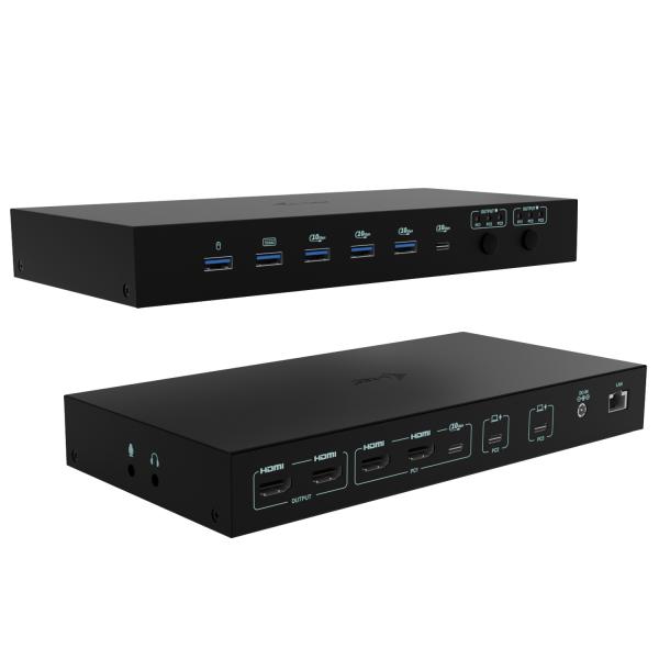 I-TEC DOCKING STATION USB-C KVM PER 3 HOSTS, DUAL DISPLAY, POWER DELIVERY 1X 92W/2X 65W - immagine prodotto