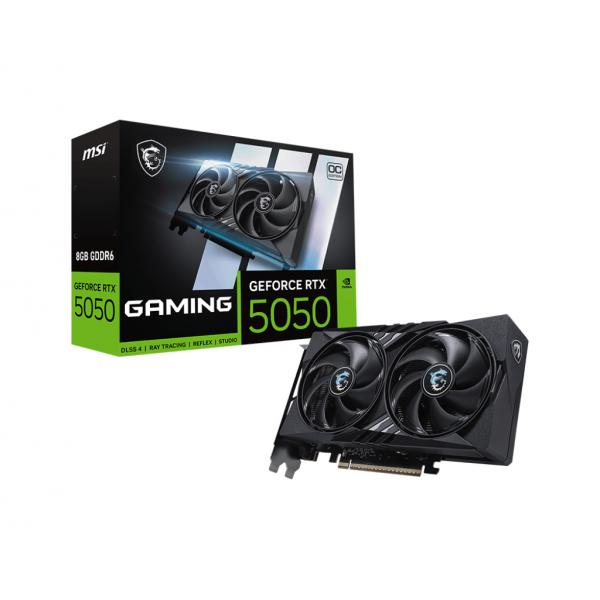 MSI VGA GEFORCE RTX 5050, RTX 5050 8G GAMING OC, 8GB GDDR6, HDMI/DP*3, ATX, DUAL FAN, OC - immagine prodotto
