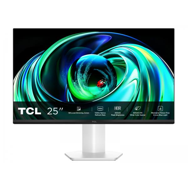 TCL MONITOR GAMING 24,5 mLED IPS 16:9 FHD 5MS 144hz 450 CDM, miniLED Direct-84, 99 sRGB, VGA/HDMI, BIANCO - immagine prodotto