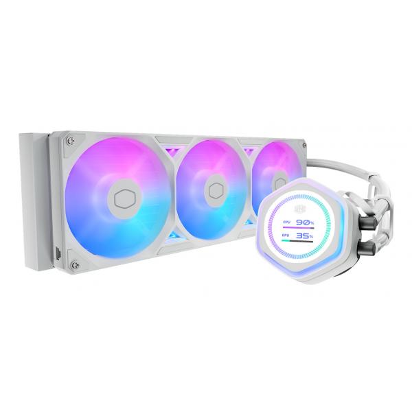 COOLER MASTER DISSIPATORE A LIQUIDO ATMOS II, 3X120MM ARGB, KIT LCD INC, BIANCO - immagine prodotto