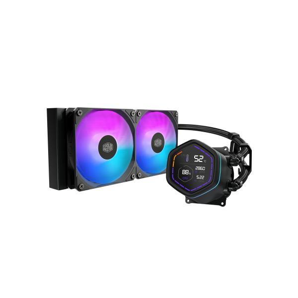 COOLER MASTER DISSIPATORE A LIQUIDO ML CORE NEX DIGITAL 240 BLACK ARGB VENTOLE 2x 120MM DISPLAY LED - immagine prodotto