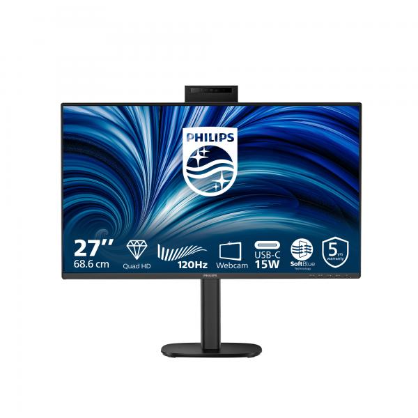 PHILIPS MONITOR 27 LED IPS QHD 16:9 4MS 350 CDM, PIVOT, USB-C, WEBCAM, DP/HDMI, MULTIMEDIALE - immagine prodotto
