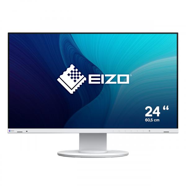 EIZO MONITOR 23,8 LED IPS 16:9 FHD 5MS 350 CDM, PIVOT, HUB USB, DP/HDMI, FLEXSCAN EV2400R-WT, BIANCO, GAR 7 ANNI - immagine prodotto