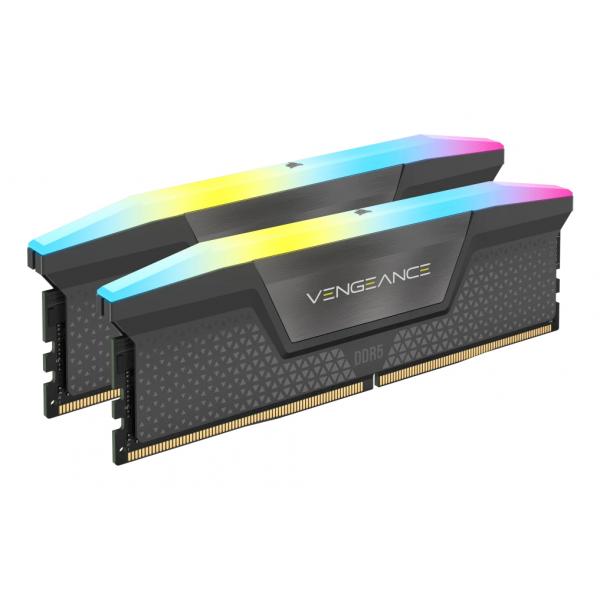 CORSAIR VENGEANCE RGB DDR5 16GB (2 x 8GB) DDR5 6000 CL36-44-44-96 1.35V Intel XMP AMD EXPO - GREY - immagine prodotto