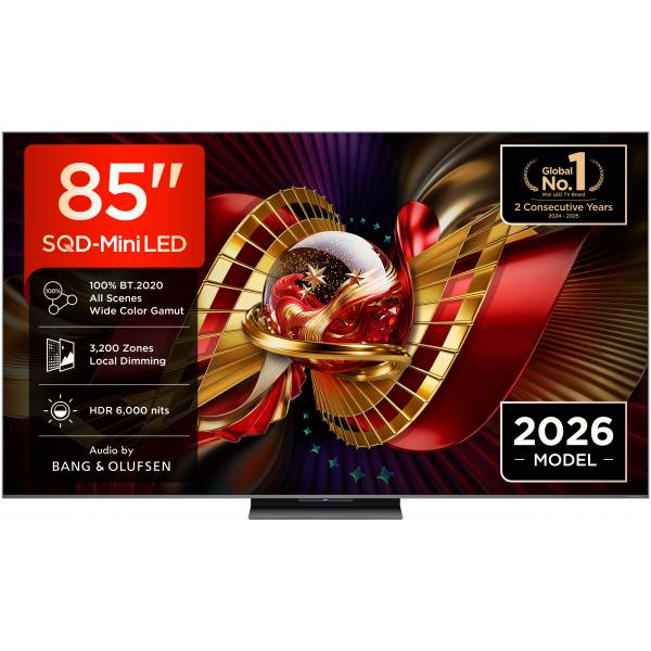 Tcl 85C8L TVC LED 85 MINILED SQD GOOGLE TV 144 Hz HDR 6000 NIT AUDIO B&O BASE CENTRALE 5901292529888