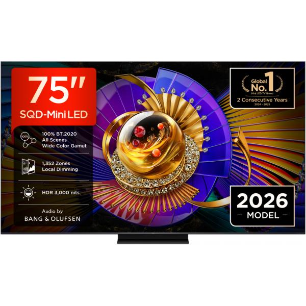 Tcl 75C7L TVC LED 75 MINILED SQD GOOGLE TV 144 Hz HDR 3000 NIT AUDIO B&O 60 W BASE CENTRAL 5901292529932