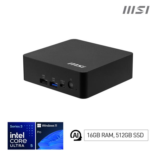 PC MSI CUBI NUC U5 3 16G 512GB W11P U5-322 SSD M.2 DDR5 WIFI7 VESA - immagine prodotto