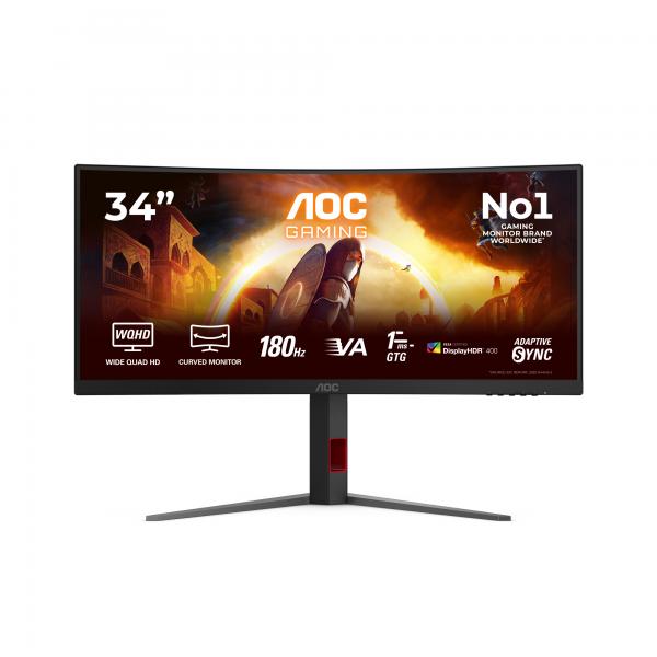 immagine di Aoc 34 Monitor C 3440x1440 Reg Alt Usbc CU34G4CA