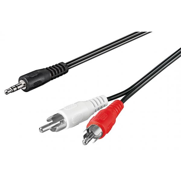 Goobay Nero Cavo Audio Jack Da 3,5 Mm A 2Xrca Maschio/Maschio 3 M - Immagine 3