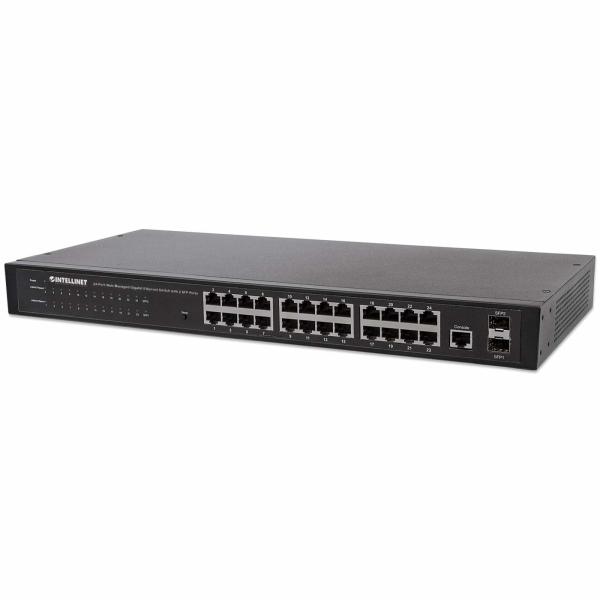 Intellinet Switch 24 porte Web-Managed Gigabit Ethernet con 2 porte SFP