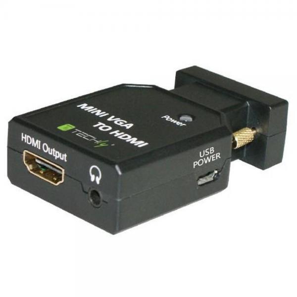 Techly Mini Convertitore da VGA e Audio a HDMI