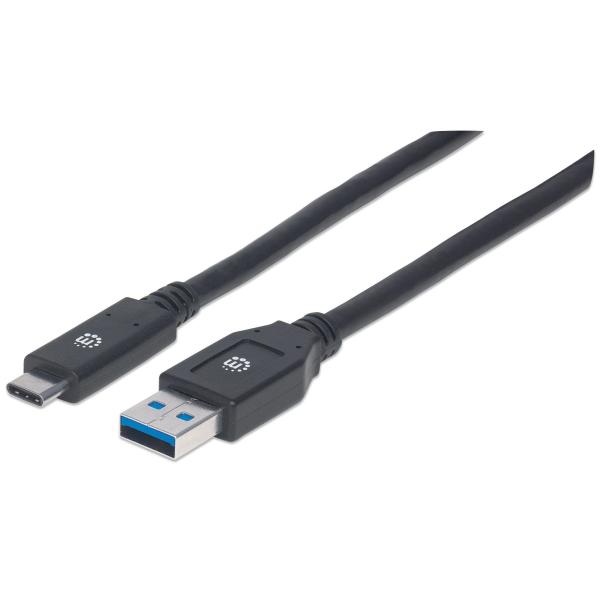 Manhattan Cavo USB 3.2 Gen1 tipo A Maschio / USB-C™ Maschio 3 metri Nero