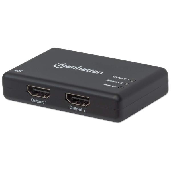 Manhattan Splitter HDMI 4K UHD 3D con LED 2 vie