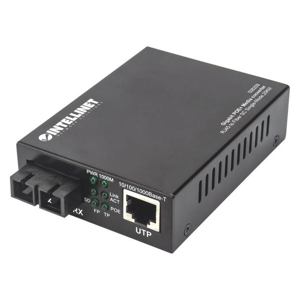Intellinet Media Converter Gigabit PoE+
