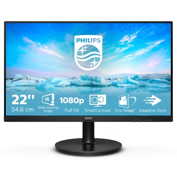 PHILIPS MONITOR 21,5 LED VA 16:9 FHD 4MS 200 CDM, VGA/HDMI, MULTIMEDIALE - immagine prodotto
