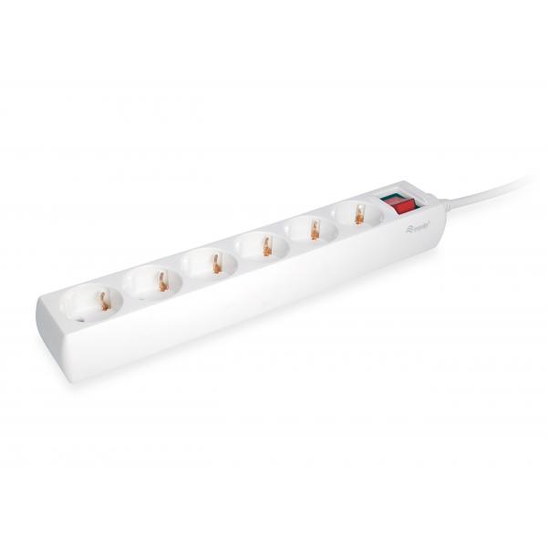 Presa Multipla Equip 6 Schuko Interruttore Cavo 1,5mt Bianca
