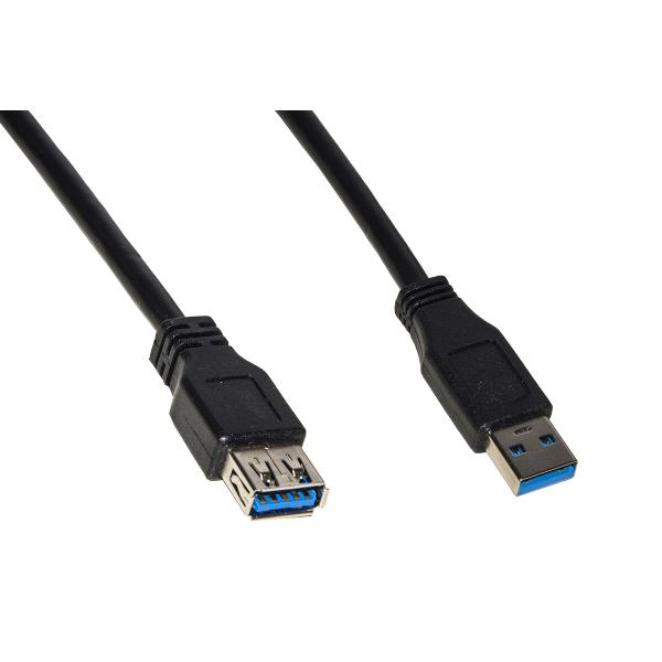 Cavo Usb 3.0 A-a 1,8mt M/f Bk Prolunga In Rame