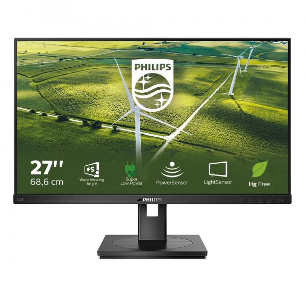 PHILIPS MONITOR 27 LED IPS 16:9 FHD, 250 CDM 4MS, VGA/DVI/DP/HDMI, GREEN LINE, PIVOT, MULTIMEDIALE - immagine prodotto