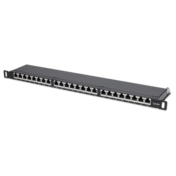 Intellinet Pannello Patch 24 Posti 19'' 0.5U Cat6a Schermato Nero