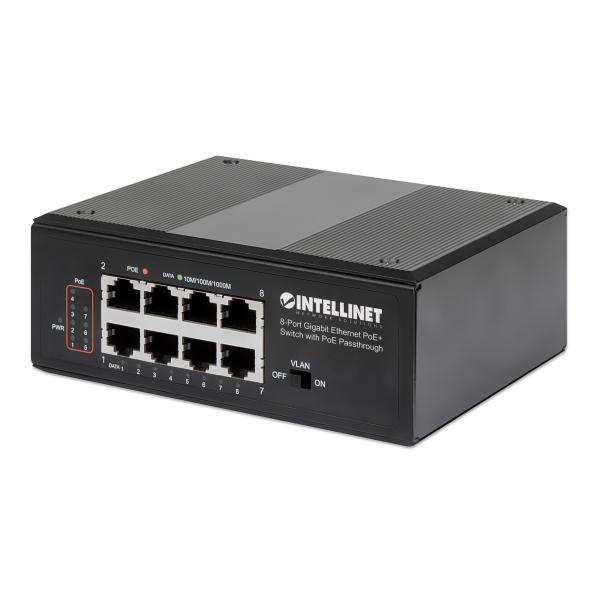 Intellinet Switch Ethernet Gigabit 8 porte PoE+ con PoE Passante