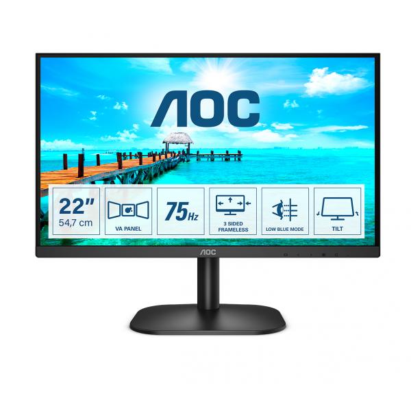 AOC MONITOR 21,5 LED VA 16:9 FHD 4MS 200 CDM, VGA/HDMI - immagine prodotto
