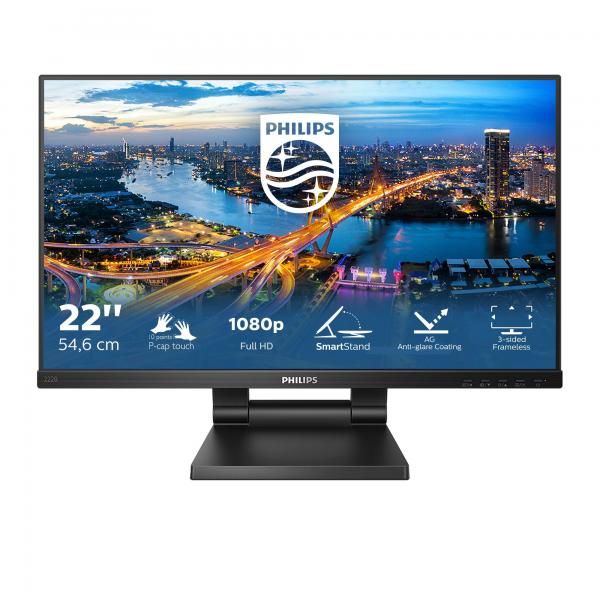 PHILIPS MONITOR TOUCH 21,5 LED TN 16:9 FHD 4MS 250 CDM, VGA/DP/HDMI, MULTIMEDIALE - immagine prodotto