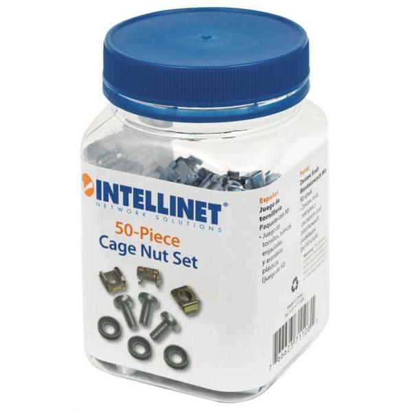 Intellinet Kit Set 50 Viti 50 Dadi e 50 Rondelle per Montaggio Rack Silver