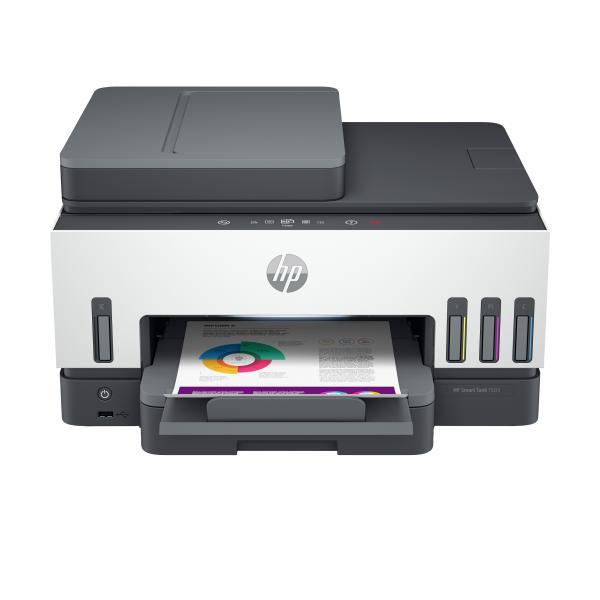 HP MULTIFUNZIONE INK A4 COLORE, SMART TANK 7605, 15PPM, ADF, FRONTE / RETRO, USB/WIFI, 4 IN 1 - immagine prodotto